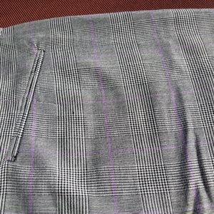 Express Stretch Pants Size 7/8 Black and White Plaid with purple lines